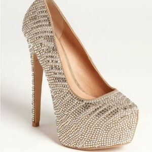 LUXE by JUSTFAB Platform sparkly stilettos size 8.  B56